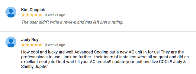 customer reviews on google